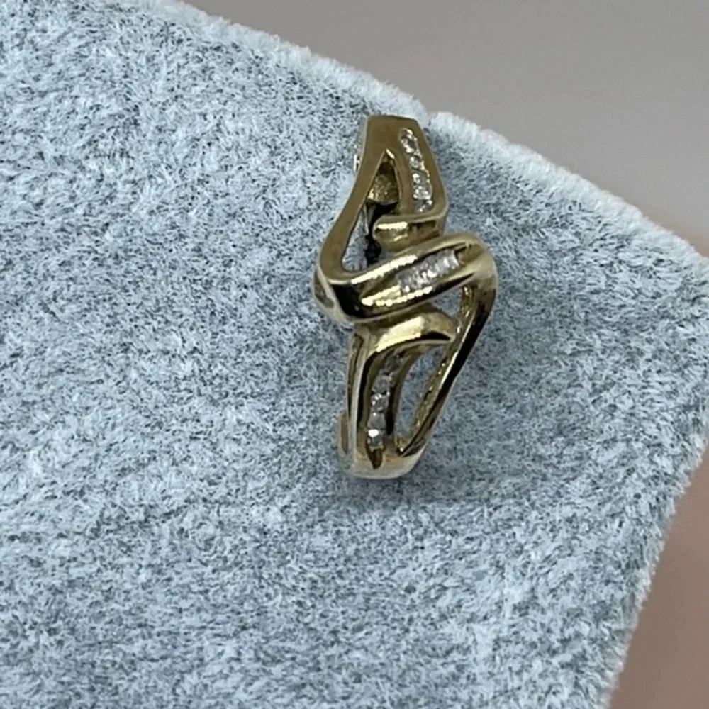 Diamonds 14k real solid‎ gold earrings​​​